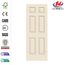 30 in. x 80 in. Cheap Woodgrain 6-Panel Eyebrow Top Solid Core Painted Molded Interior Door Slab